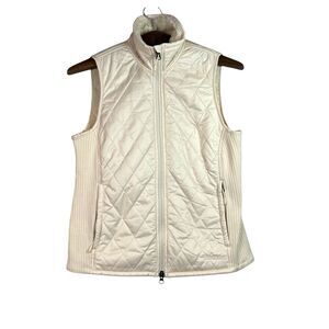 L.L Bean Cream Sherpa Lined Vest Quilted Size XSP